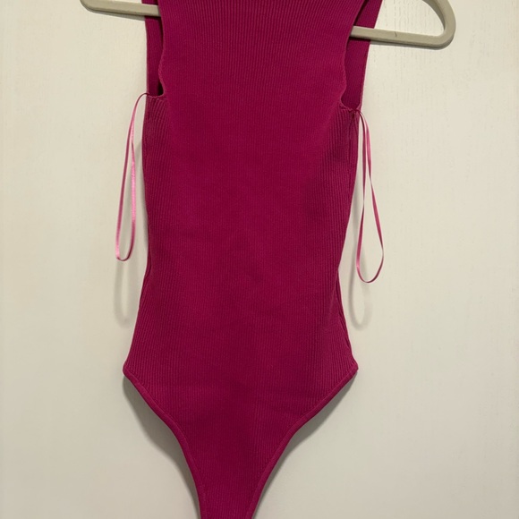 Pink Ribbed Bodysuit - Picture 3 of 3